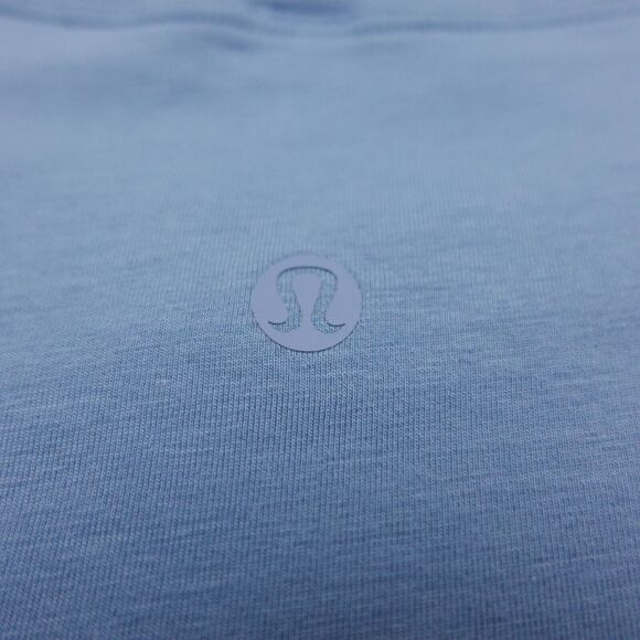 New Lululemon Size 12 Cates Tee Shirt Relaxed Fit Cropped Pima Cotton BLWL Blue - Picture 5 of 7